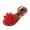 Orange, variant on Women's 3D Flower Flat Sandals Dressy Comfortable Slide Sandals Fashion Open Toe Slip On Beach Sandals for Summer