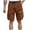 Brown, variant on Chiccall Mens Cotton Shorts Elastic Waist Drawstring Multiple Pockets Cargo Shorts Outdoor Hiking Running Casual Shorts