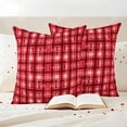 thumbnail image 3 of Red Plaid Outdoor Waterproof Pillow Covers, Modern Art Checkered Farmhouse Decorative Square Throw Pillowcase Sofa Cushion Sham for Patio/Couch/Chair, 16"x16" 2 Pack, 3 of 8