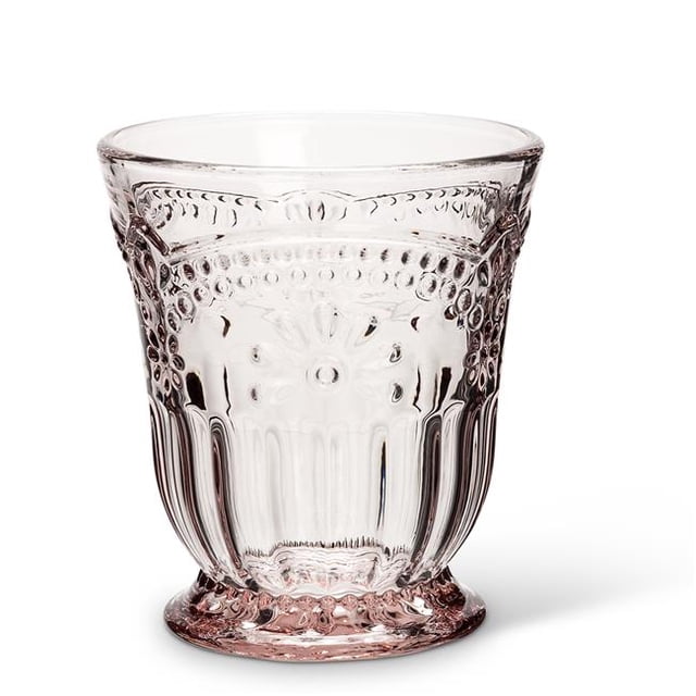 Abbott Collection AB-27-DESIREE-OF 4 in. Flower Glass Tumbler, Pink