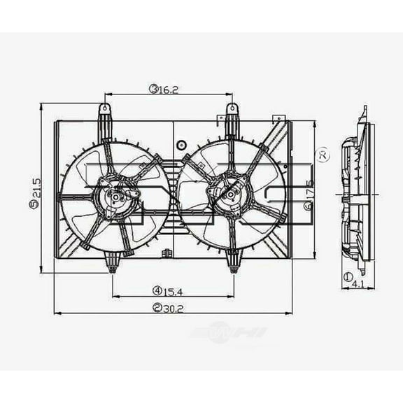 Dual Radiator and Condenser Fan Assembly Fits select: 2003-2007 NISSAN MURANO