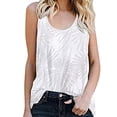 thumbnail image 2 of Tank Top for Women Summer Sleeveless Crew Neck Casual Dressy Tops Loose Fit Floral Print Shirts Fashion Blouses, 2 of 5