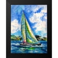 thumbnail image 2 of Kovacs, Anna Brigite 12x14 Black Modern Framed Museum Art Print Titled - Summer and Freedom - Sailboat, 2 of 5