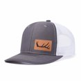 thumbnail image 6 of Vergiac Antler Letter Leather Patch Color Block Trucker Hat, Men Adjustable Breathable Mesh Baseball Cap for Outdoor Travel Daily Outfits, 6 of 6
