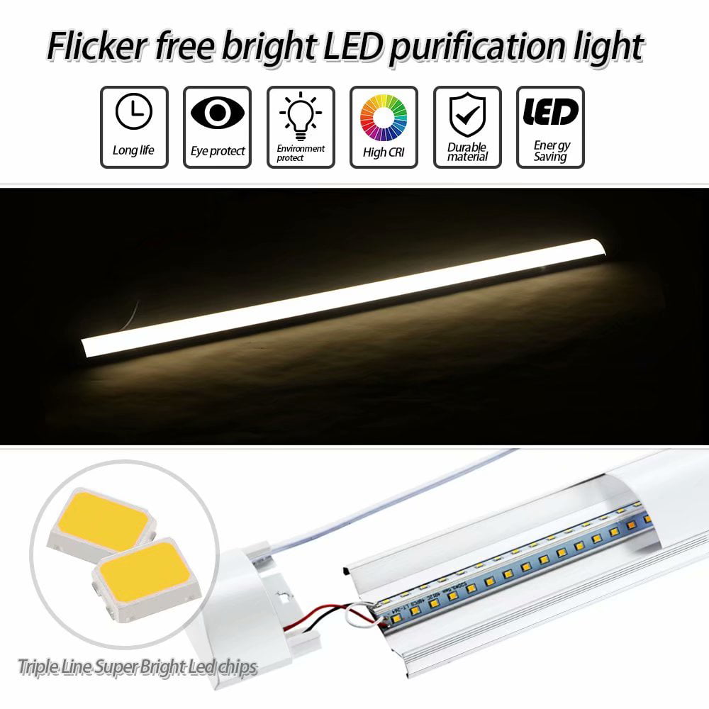 5X 4FT 40W LED Linear Batten Tube Light Surface Mounted Lamp Fixtures Cool White 