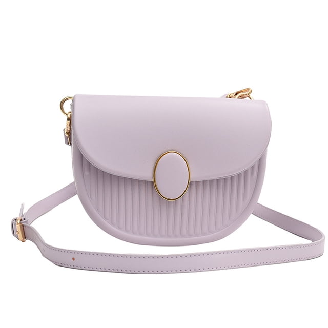 Bolso de mano informal para citas, bolso de hombro de moda con contraste de color, bolso cruzado de cuero PU, morado