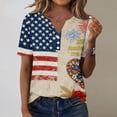 thumbnail image 2 of MEICHEN Lidies' Patriotic Tops Summer Printed Short Sleeve Blouses America 250th Anniversary Graphic Tees Casual V Neck T Shirt, 2 of 6