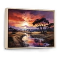 thumbnail image 2 of Designart "African Plains Twilight" African Floater Framed Wall Art Living Room, 2 of 7