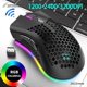 thumbnail image 3 of Ratón inalámbrico BM600 con USB 2,4 G, recargable, RGB, con diseño de panal de abeja, para juegos, para PC de escritorio, portátil, ratón para gamers, bonito, color rosa, 3 of 5