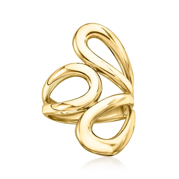 Ross-Simons Italian 18kt Gold Over Sterling Abstract Floral Ring, Women's, Adult