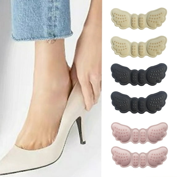 SPRING PARK 2Pcs High Heel Insoles Butterfly Adjust Size Heel Liner Grips Protector Sticker