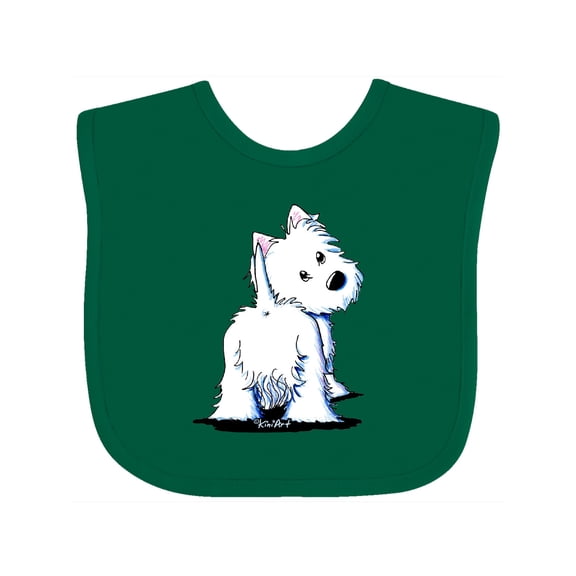Inktastic Fluffy Butt Westie Boys or Girls Baby Bib