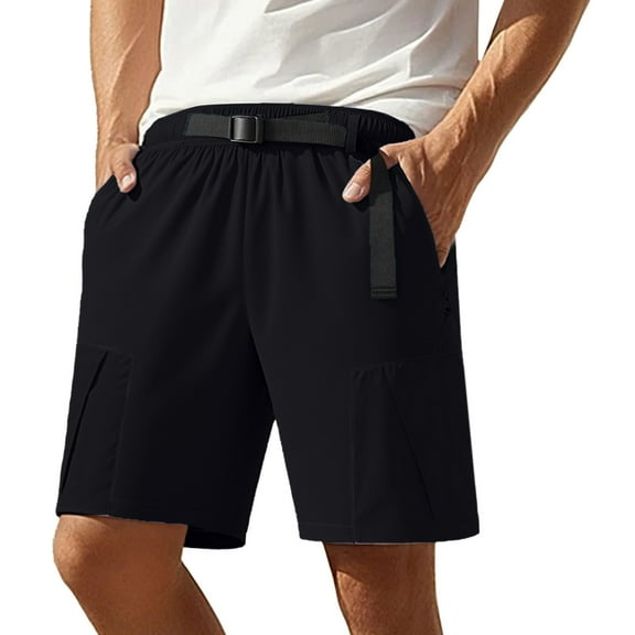 Running Shorts for Men – Tech Fit Shorts for Exercise Men's Casual Shorts Loose Fit Stretchable Summer Outdoor Streetwear Comfortable Elastic Waist With Button Closure For Daily Wear