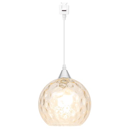 Kiven Juno track lighting pendants,1-Light Modern J track pendant lights with Art Glass Lampsade,Decorative Track Lighting Fixture for Kitchen Island Hallway TB3602