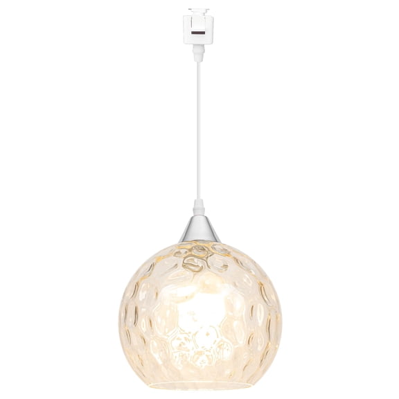 Kiven Juno track lighting pendants,1-Light Modern J track pendant lights with Art Glass Lampsade,Decorative Track Lighting Fixture for Kitchen Island Hallway TB3602