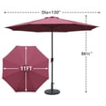 thumbnail image 7 of Kool 11FT Outdoor Patio Umbrella with Crank Handle, Market Umbrella with 8 Sturdy Umbrella Ribs, Waterproof for Garden Deck Backyard Pool, Burgundy, 7 of 7