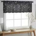 thumbnail image 2 of Starry Sky Valance Curtains for Kitchen/Living Room/Bathroom/Bedroom Window, Rod Pocket Small Topper Half Short Window Curtains Voile Sheer Scarf, Modern Black Abstract Dots Stars Aesthetic 60"x18", 2 of 8