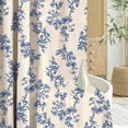 thumbnail image 5 of Sanmadrola Dark Blue Shower Curtain Floral Plant Shower Curtain Set with Tassels, Heavy Duty Faux Cotton Linen Cottagecore Boho Vintage Rustic Shower Curtains with Hooks for Bathroom Decor, 72x72 in, 5 of 8