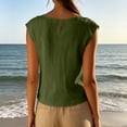 thumbnail image 5 of hoksml Women's Cotton Linen Cap Sleeve Top, Round Neck Casual Blouse, Loose Fit Summer Daily Office Wear Shirt, 5 of 9