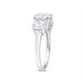 thumbnail image 2 of 3.25 Carat (ctw) Lab-Created Three-Stone Moissanite Engagement Ring in Sterling Silver, 2 of 5