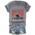thumbnail image 1 of UANWENN T-Shirt à Col Rond Imprimé Floral pour Femmes, Graphique de Musique Country, Manches Courtes, 2 T-Shirts à Col Roulé pour Femmes, Manches Longues, Haut à Col Roulé pour Femmes, 1 of 2