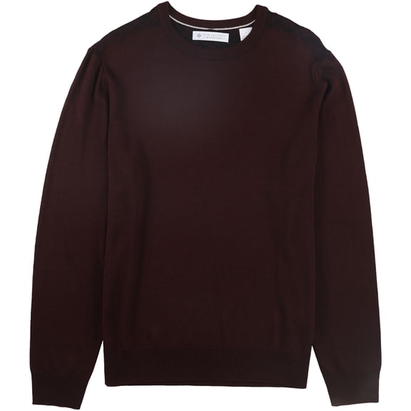 Ryan Seacrest Mens Plaid Crew Pullover Sweater, Red, Large