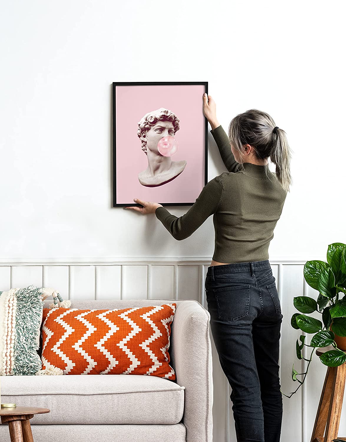 HAUS AND HUES Pink Framed Wall Art, Gum Poster David Bubble Pop Art, Pink  Posters for Room Aesthetic, Pop Art Wall Decor, Preppy Wall Art, Pink Wall  Decor, Pink Aesthetic (Black Framed,