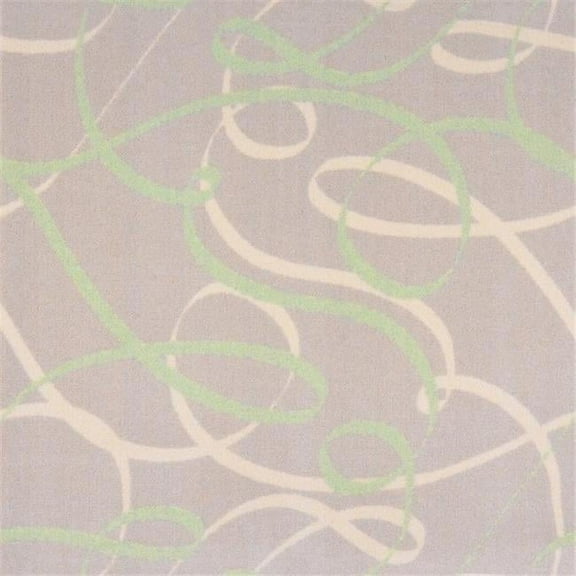 Joy Carpets 1746D-02 Playful Patterns Ribbons Rectangle Childrens Area Rugs  02 Green - 7 ft. 8 in. x 10 ft. 9 in.