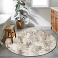 thumbnail image 3 of Round Rugs 4Ft, Beige Abstract Round Area Rug Washable Indoor Throw Carpet, Modern Oil Painted Art Contemporary Soft Non Slip Circle Rug for Kitchen Nursery Room Home Decor Aesthetic, 3 of 8