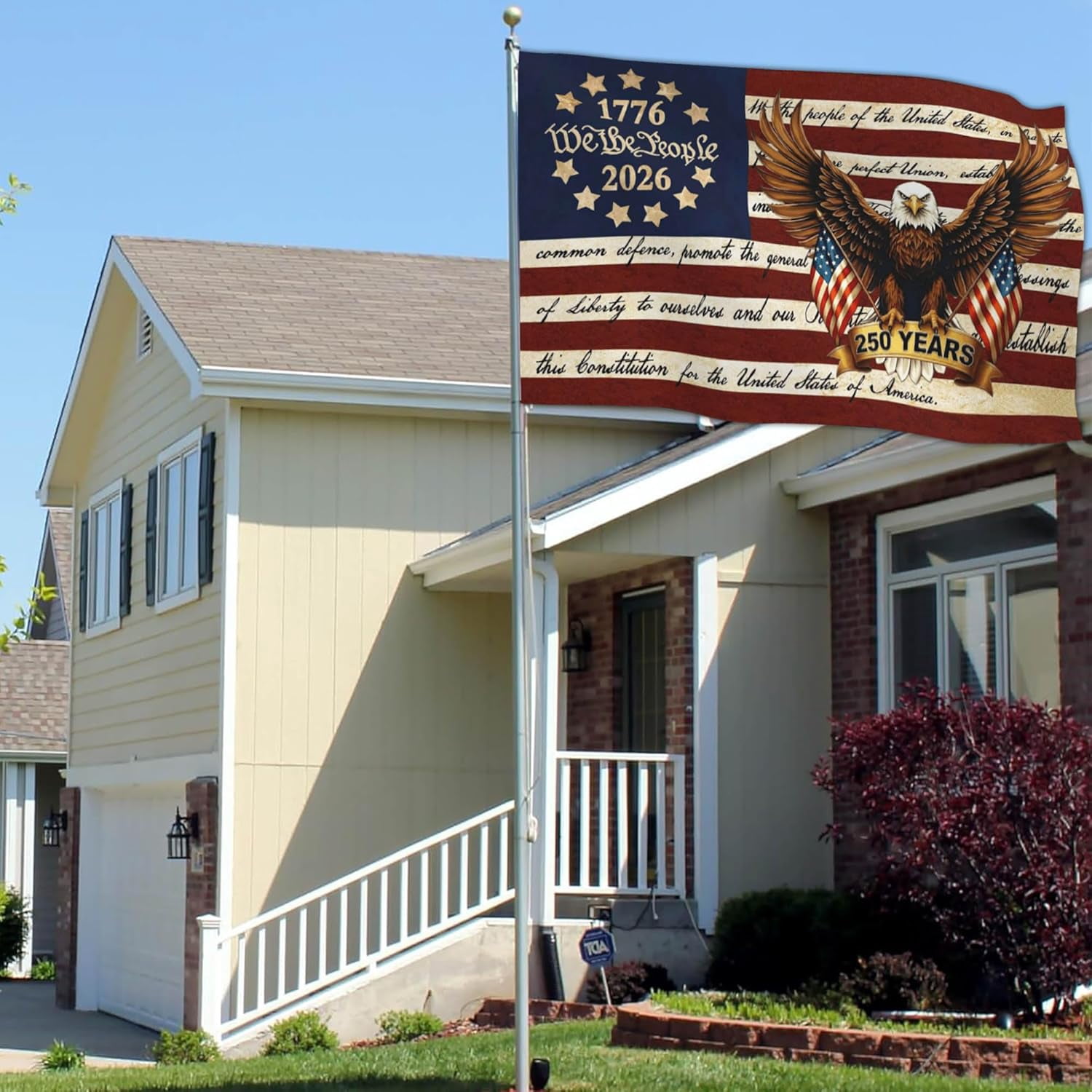 3Ply Double Sided 3x5 FT 250 Year American Anniversary Flag 250th Anniversary USA Patriotic Betsy Ross We The People 1776 Flag for Outside 4th of July Decorations