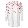 thumbnail image 5 of Luxalzxs Womens Valentine's Day Shirts Crewneck 3/4 Length Sleeve Oversized Tops Cute Love Heart Graphic Tees Dressy Casual Blouse, 5 of 5