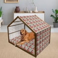 thumbnail image 2 of Floral Pet House, Hand Drawn Foxglove Hydrangea Primrose and Hyacinth Summer Foliage Romantic Design, Outdoor & Indoor Portable Dog Kennel with Pillow and Cover, 5 Sizes, Multicolor, by Ambesonne, 2 of 4