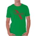 thumbnail image 1 of Awkward Styles Autism Awareness Red Ribbon Support Unique Graphic T-shirt Tops, 1 of 4