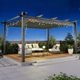 thumbnail image 7 of MELLCOM Retractable Pergola 12x16 ft, Waterproof Sun Shelter with Dual-Side Adjustable Coverage, Aluminum Frame with Locking Straps and Screws, for Patio Deck, Gray, 7 of 7
