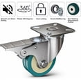 thumbnail image 4 of Ruedas 4 Ruedas para Muebles 200 KG + 16 Tornillos Ruedas Universales de 66 mm con Frenos Sin Frenos Ruedas de Transporte de Placa Industrial, 4 of 5
