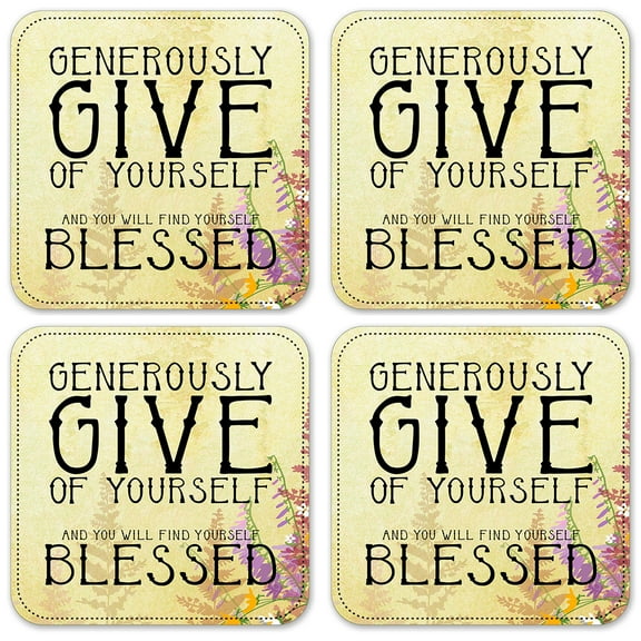 Vinyl Drink Coasters - Set of 4 - Give Generously