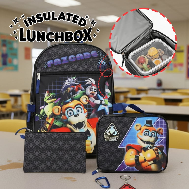 Five Nights At Freddy's Fazcade Youth Backpack with Lunch Box 5
