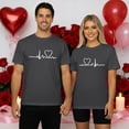thumbnail image 2 of Womens Valentine'S Day Tee Graphic Heartbeat Print Crew Neck Short Sleeve Womens Clothing,Grey,S, 2 of 4
