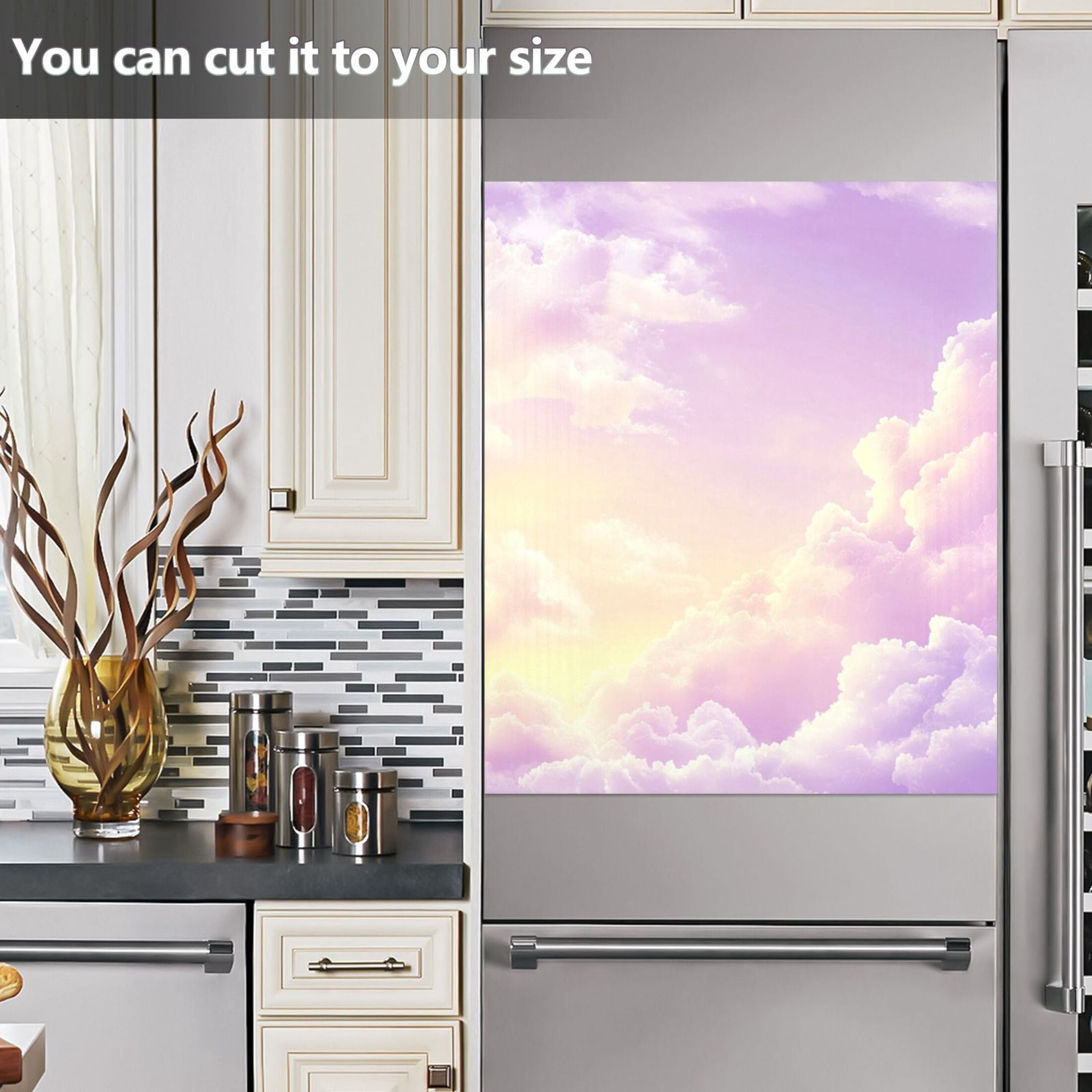 Dishwasher Magnetic Sticker 23x26 Inch Refrigerator Magnetic Sticker Washing Machine Magnetic Sticker Kitchen Panel Magnetic Sticker Home Decor Pretty Purple Cloud
