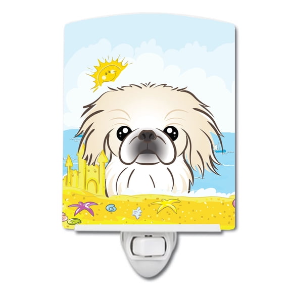 Caroline's Treasures BB2089CNL Pekingese Summer Beach Ceramic Night Light, 6x4x3", multicolor