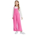 thumbnail image 4 of CYRBOKO Girls Fleece Overalls, Thermal Stretchy Front Pocket Winter Jumpsuits for Kids Hot Pink Size 5-6 T, 4 of 8