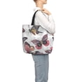 thumbnail image 3 of Sigee Vintage Butterflies Print Large Capacity Zippered Tote Bag - Durable, Stylish and Versatile for Everyday Use, 3 of 9