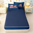 thumbnail image 4 of Manfei Kawaii Axolotl Capybara Zipper Queen Comforter Set with Fitted Sheet and 2 Pillowcases, Galaxy Animal Zipper Bedding Set, Royal Blue, Blue Reversible, 4pcs, 4 of 7
