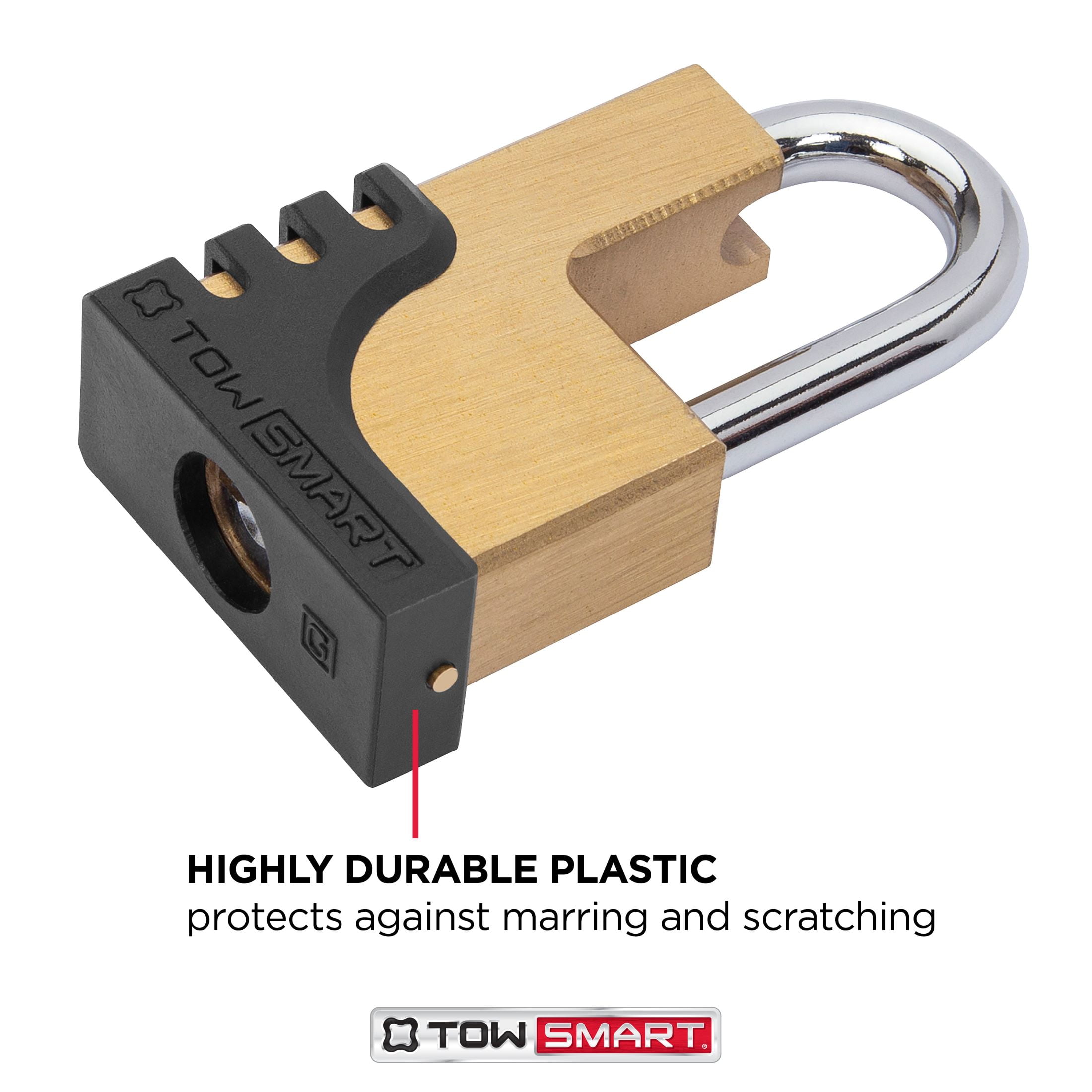 (2 pack) TowSmart Premium Coupler Lock with 2 Keys, Brass, 732