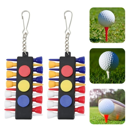 ADDHAT 2Sets Portable Tee Holder Plastic Material Assorted Colors Lightweight Small Volume for Easy Use