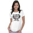 thumbnail image 3 of Breast Cancer Lord Will Fight For You Womens Slim Fit Graphic Tee Brisco Brands L, 3 of 5