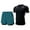 Black + Blue, variant on XBASW Mens Swim Short Swimsuit 2 Piece Sets Summer Sun Protection T Shirts and Swim Trunks with Pockets Quick Dry Beach Outfits M-4XL