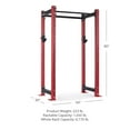 thumbnail image 7 of Titan Fitness X-3 Series 80" Red Bolt-Down Power Rack, 24" Depth, Rackable 1650 LB Cage, 1.25" and 2" Pull Up bars, Standard J-Hooks, Weightlifting and Strength Training, 7 of 7