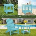 thumbnail image 4 of Outdoor Side Table, HIPS Adirondack Small Double Layer Table, Waterproof Square Outside Table, Balcony End Tables for Patio, Pool, Porch, Deck, Indoor or Outdoor Use, Light Blue, 4 of 14
