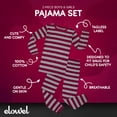 thumbnail image 3 of Elowel Pajama Set for Women and Men 2 Pack 100% Cotton Adult PJs Maroon and Gray Stripe Size M, 3 of 7